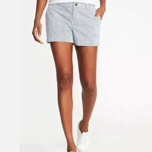 Old Navy Blue White Railroad Striped Everyday Shorts‎ Size 8